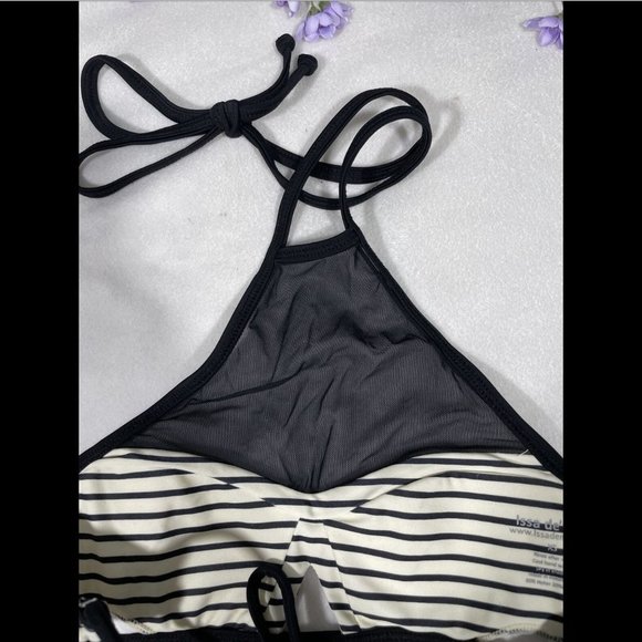 NWT $88 Issa de ' Mar Harper Bikini Top Black Cream Stripes [‎ SZ XS ] #3745 - Picture 8 of 10